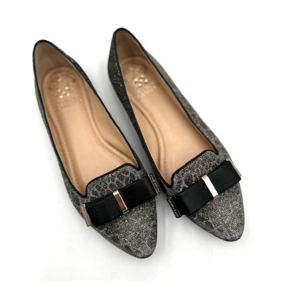 Vince Camuto Rowley Metallic Flats Women’s Size 7 Leopard Print Point Toe Bow - Picture 2 of 8